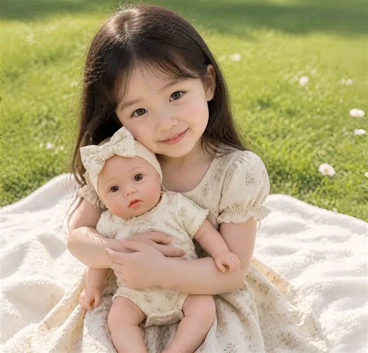Lucy 16-Inch Platinum Silicone Reborn Doll – Lifelike Baby Reborn Doll Full Body Silicone factory