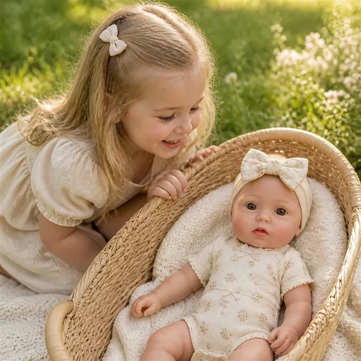 Lucy 16-Inch Platinum Silicone Reborn Doll – Lifelike Baby Reborn Doll Full Body Silicone high quality